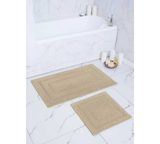 Набор ковриков Arya Home Klementin 60x100, 50x50 см, бежевый 8680943228062