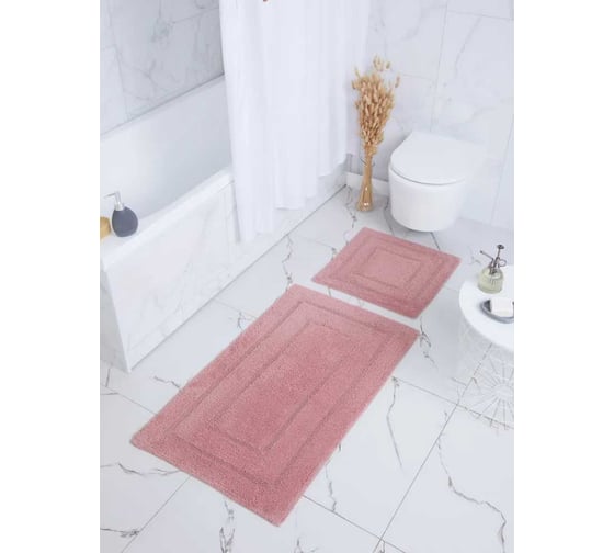 Набор ковриков Arya Home Klementin 60x100, 50x50 см, розовый 8680943228093