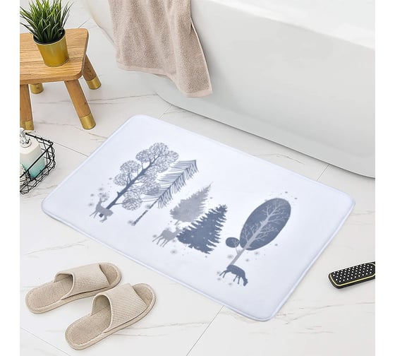 Коврик Arya Home Larch с эффектом памяти, 50x75 см, белый 8680943221018