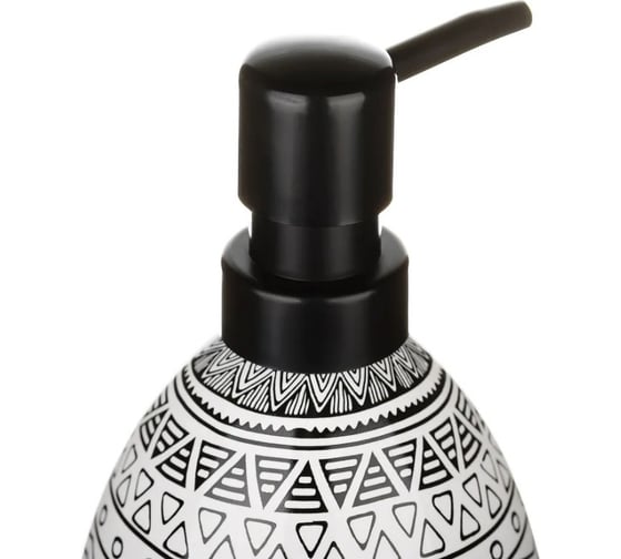 Дозатор для жидкого мыла Moroshka nomads 8,8x8,8x17 см., цвет белый и черный 915-308-01