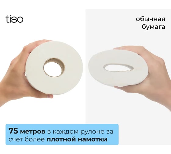 Туалетная бумага НРБ Tiso 2 слоя, 75 метров Tiso-ТB-75-4