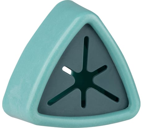 Держатель для полотенец Рыжий кот на самоклеящейся основе, объемный треугольник, зеленый, пластмасса 105894