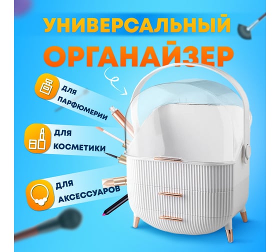Органайзер бьюти-бокс для хранения косметики, духов, мелочей DASWERK Style 34x19x28.5 см 608473