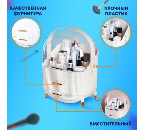 Органайзер бьюти-бокс для хранения косметики, духов, мелочей DASWERK Style 34x19x28.5 см 608473