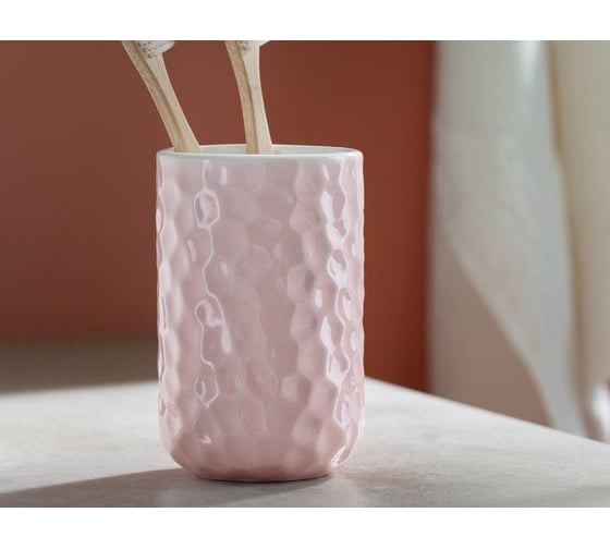 Стакан для зубных щеток Verran rosy 7x7х11 см., цвет розовый 850-47