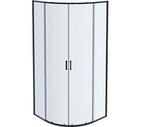 Душевой уголок Aquatek AQ ARI RO 08020BL 1/4 круга, двери раздвижные, профиль черный, стекло прозрачное 00000130060