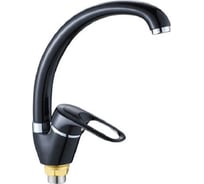 Смеситель для кухни (мойки) INGROSSO черный, высокий излив, картридж 40 мм, гайка 599-25-6 УТ-00041742