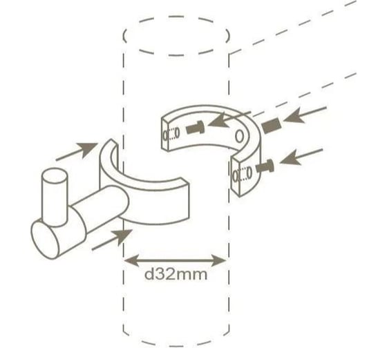 Вешалка крючок с разъемным кольцом для полотенцесушителя TIM d32 (14820) 772500