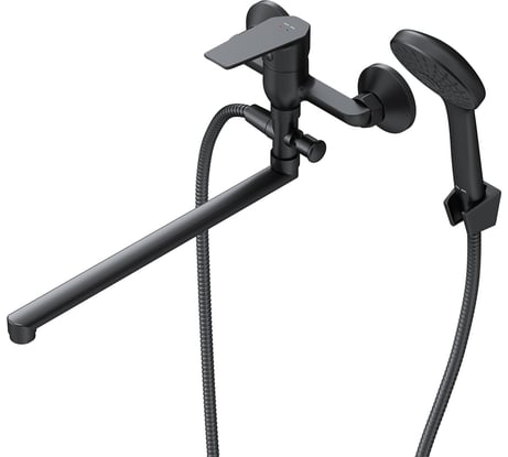 Смеситель д/ванны/душа AM.PM Gem излив 325 мм, душевой набор, черный F90A90122