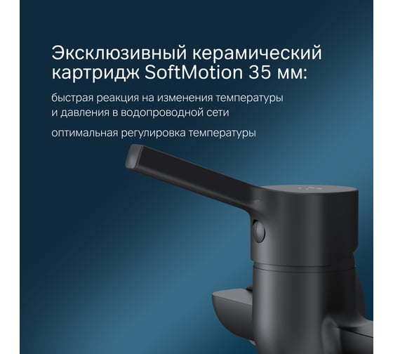 Смеситель д/ванны/душа AM.PM X-Joy S излив 325 мм, душевой набор, черный F85B90122