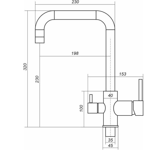 Смеситель для кухни Uperwood UPD-004_05, с фильтром для питьевой воды, вороненая сталь/уголь UPD-004-05