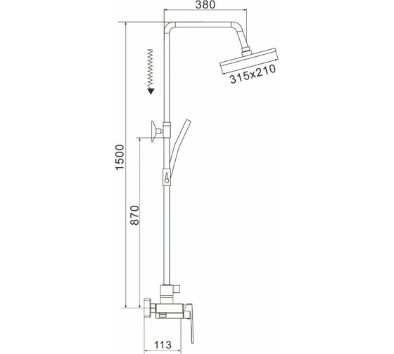 Душевая система Rose R1836H-6