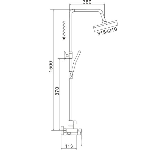 Душевая система Rose R1836T-6