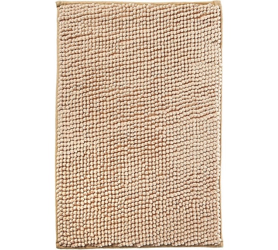 Коврик для ванной Комус микрофибра, 40x60 см, в рулоне, шенилл, бежевый 746484 1