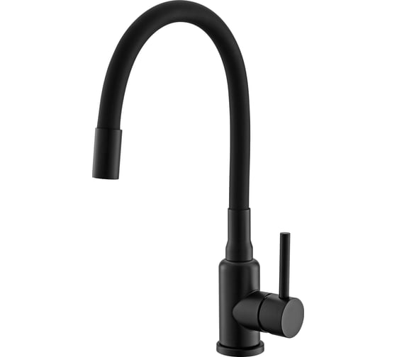 Смеситель для кухни ALVEUS Flexa black matt матовый черный, с гибким изливом 1147056