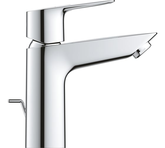 Смеситель для раковины GROHE BauLoop с ограничителем температуры и рычажным донным клапаном, M-Size, хром 23885001