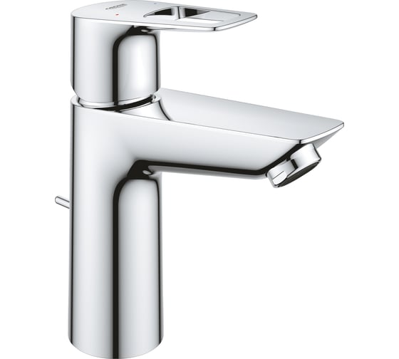 Смеситель для раковины GROHE BauLoop с ограничителем температуры и рычажным донным клапаном, M-Size, хром 23885001