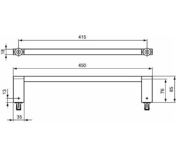 Полотенцедержатель Ideal Standard Connect боковой, 45 см E6981AA 00000025716