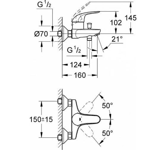 Смеситель для ванны Grohe 23270000 Swift УТ007587