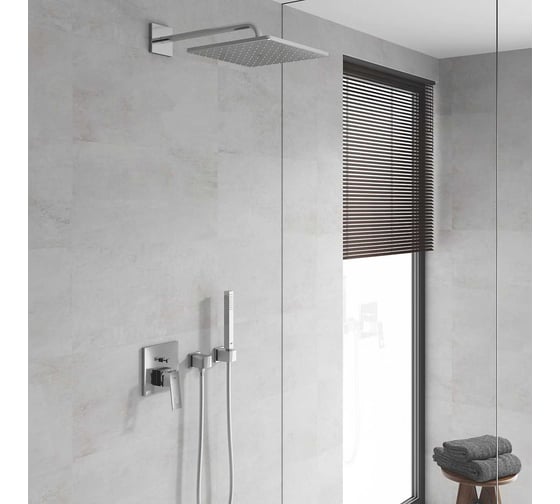 Набор GROHE Eurocube смеситель, верхний душ RSH Mono 310 Cube c душевым кронштейном 422 мм, ручной душ Euphoria Cube Stick, шланг 25238000 00000099950