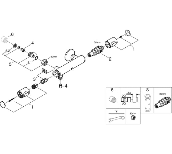 Термостат для душа Grohe Grohtherm 500, хром 34794000