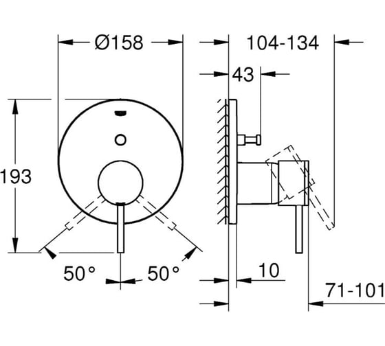 Внешняя часть смесителя для ванны GROHE Atrio на 2 потребителя, хром 24066003