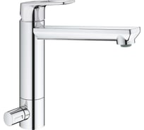 Смеситель для кухонной мойки GROHE BauLoop с запорным вентилем, средний излив, хром 31713000