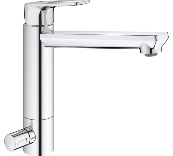 Смеситель для кухонной мойки GROHE BauLoop с запорным вентилем, средний излив, хром 31713000