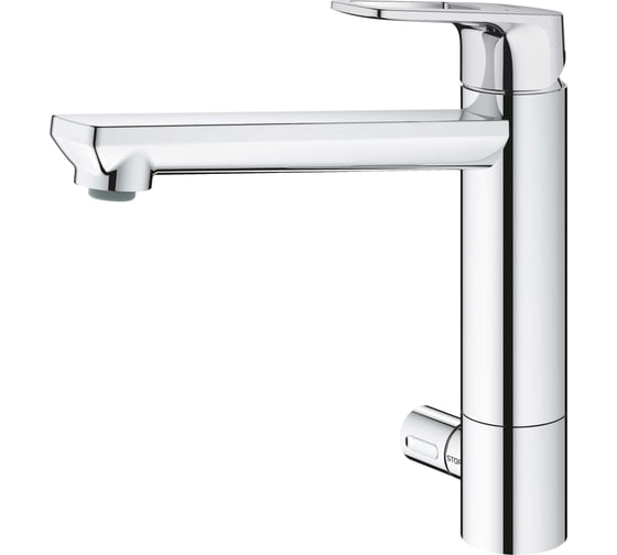 Смеситель для кухонной мойки GROHE BauLoop с запорным вентилем, средний излив, хром 31713000