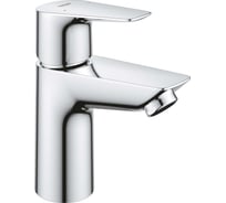 Смеситель для раковины GROHE BauEdge с ограничителем температуры и нажимным донным клапаном, S-Size, хром 23896001