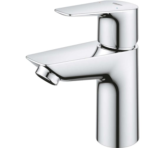 Смеситель для раковины GROHE BauEdge с ограничителем температуры и нажимным донным клапаном, S-Size, хром 23896001