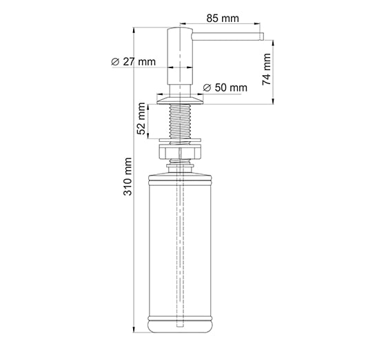 Встраиваемый дозатор для мыла WasserKRAFT 320 ml K-1299