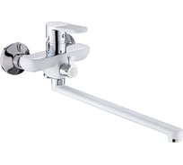 Смеситель для ванны INGROSSO гусак L 35 см, картридж 35мм БЕЛЫЙ 222-223-7 УТ-00041674