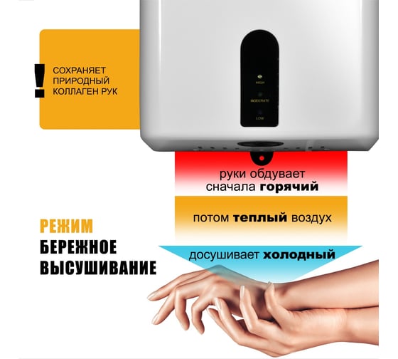 Электросушитель для рук Puff 8810 1401.376