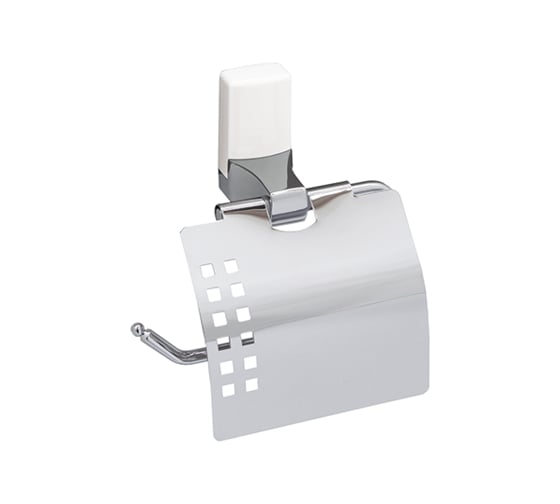 Держатель туалетной бумаги с крышкой WasserKraft Leine K-5025WHITE