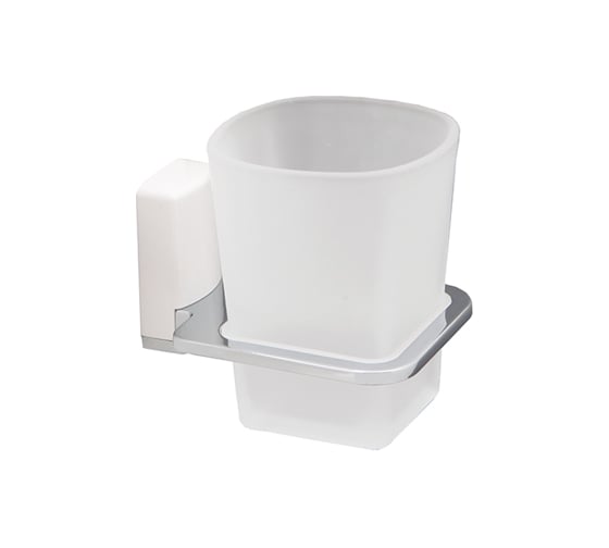 Стеклянный стакан для зубных щеток WasserKraft Leine K-5028WHITE 1