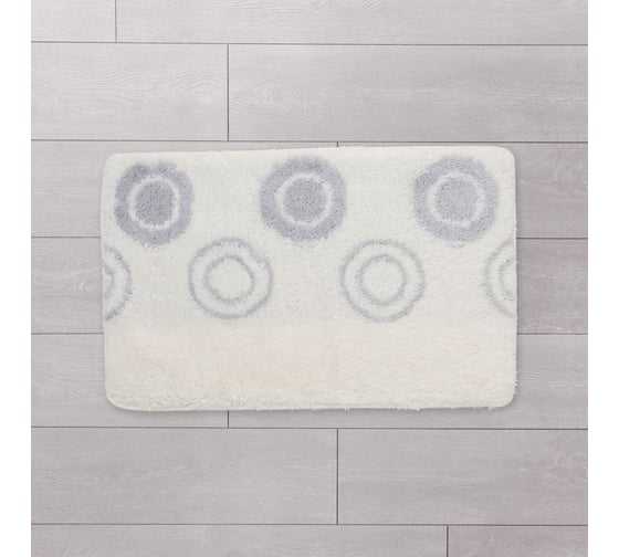 Коврик для ванной комнаты IDDIS 50*80 см, акрил, Chequers, white 432A580I12