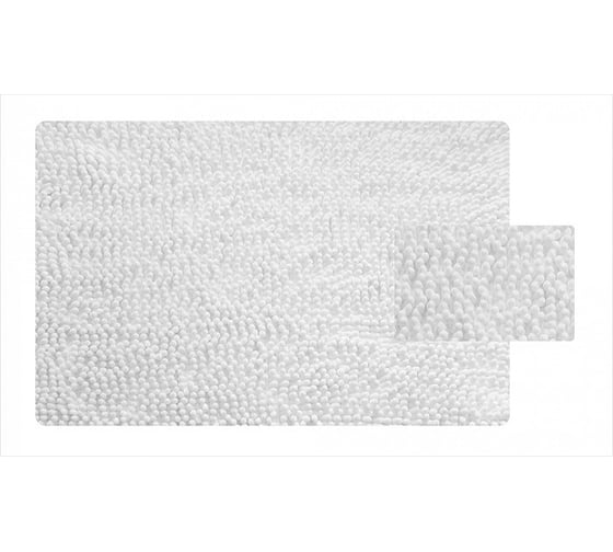 Коврик для ванной комнаты IDDIS 50*80 см, микрофибра шенилл, White Leaf 650M580i12