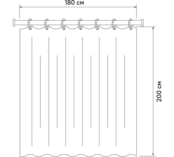Штора для ванной комнаты IDDIS 180*200 см, полиэстер, London Spirits, Grey 542P18Ri11
