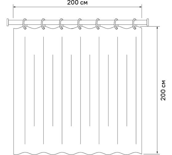 Штора для ванной комнаты IDDIS 200*200 см, полиэстер, bamboo leaf SCID010P