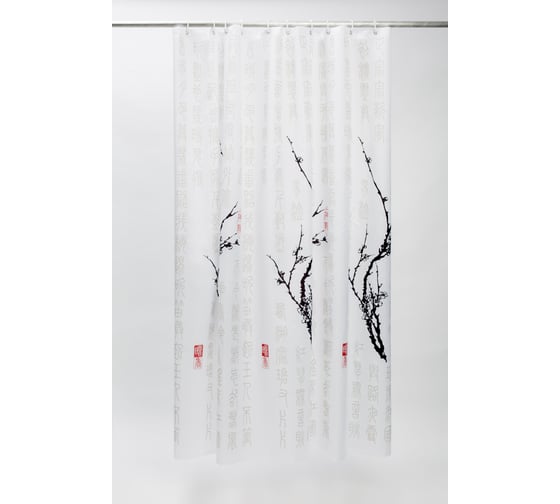 Штора для ванной комнаты IDDIS 200*200 см, полиэстер, cherry tree SCID100P