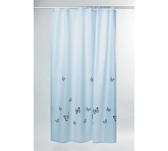 Штора для ванной комнаты IDDIS 200*200 см, полиэстер, blue butterfly SCID031P
