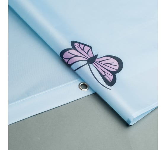 Штора для ванной комнаты IDDIS 200*200 см, полиэстер, blue butterfly SCID031P