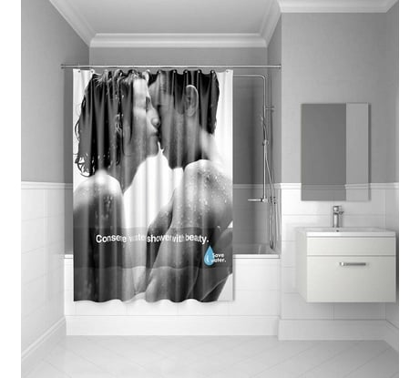 Штора для ванной комнаты IDDIS 200*180 см, полиэстер, romance SCID160P