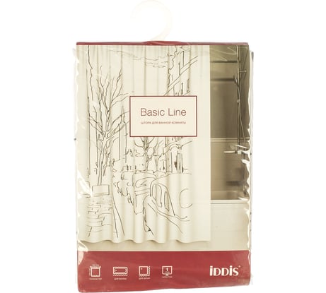 Штора для ванной комнаты IDDIS 200х180 см, полиэстер, street line SCID170P