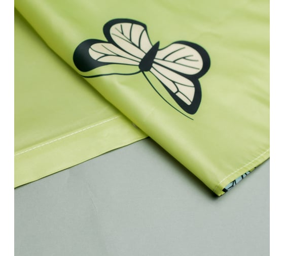 Штора для ванной комнаты IDDIS 200х200 см, полиэстер, green butterfly SCID032P