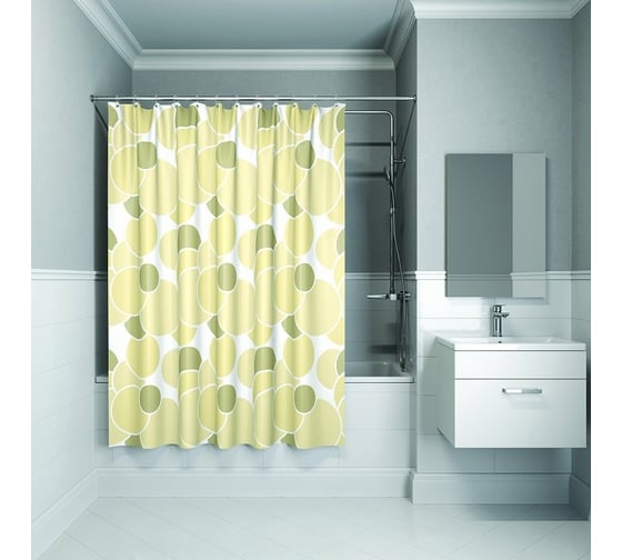 Штора для ванной комнаты IDDIS 200*240 см, полиэстер, ID, cream balls 230P24RI11