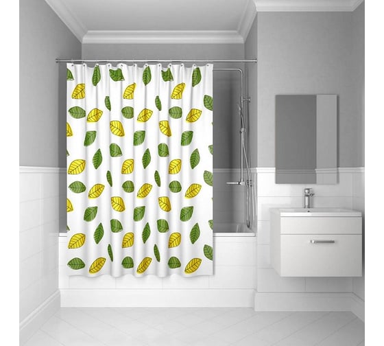 Штора для ванной комнаты IDDIS 200*240 см, полиэстер, ID, bean leaf 200P24RI11
