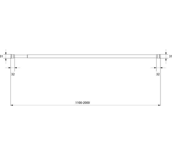 Карниз для ванной комнаты Milardo 110-200 см, розовый, 013A200M14