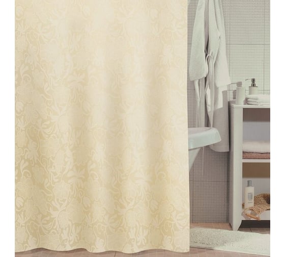 Штора для ванной комнаты Milardo 180х180 см, полиэстер, Beige Miracle, 840P180M11